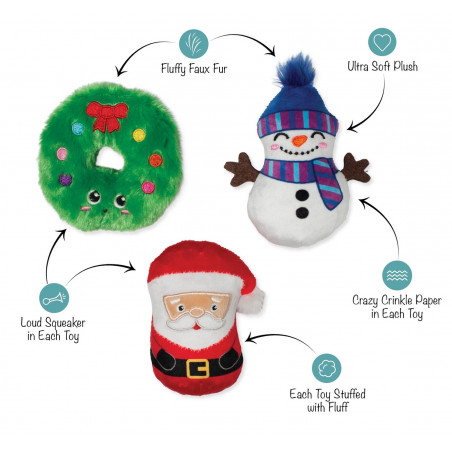 Snowman squeaker and crinkle toy