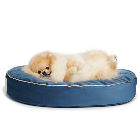 Starfire's Luxury blue oval bed for dogs | Soft & squashy safe filling