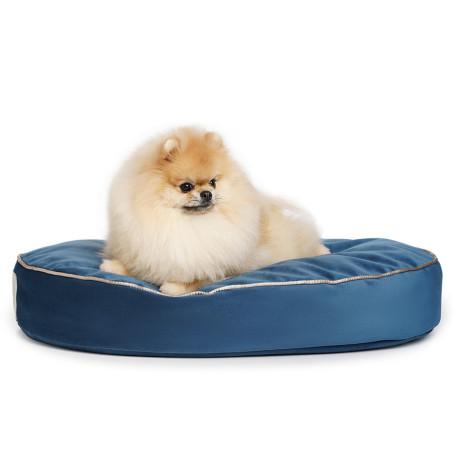 Starfire's Luxury blue oval bed for dogs | Soft & squashy safe filling