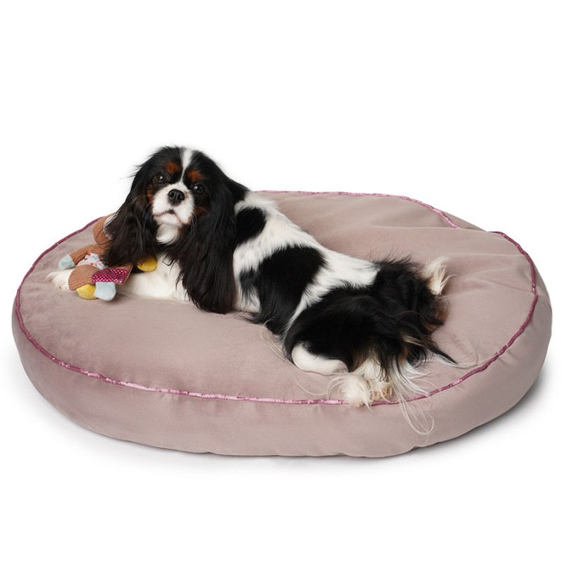 Starfire's Luxury pink oval bed for dogs | Soft & squashy safe filling