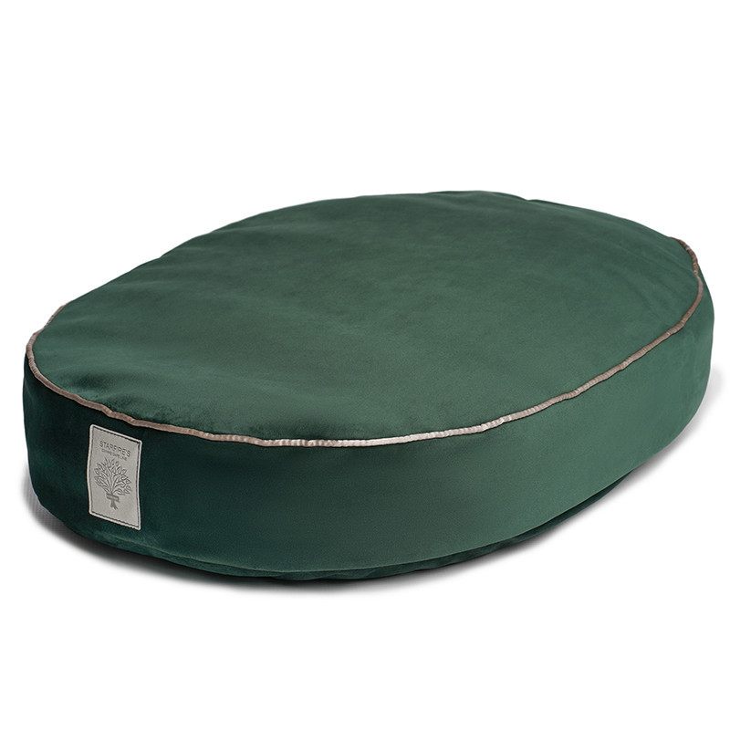 Starfire's Luxury dark green oval bed for dogs | Soft & squashy